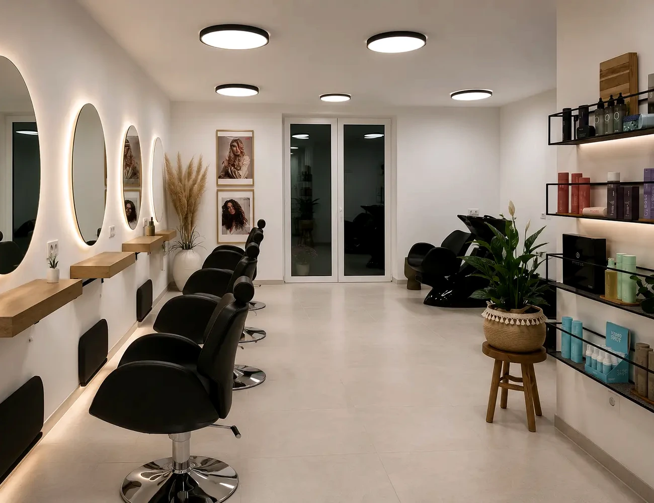 Friseursalon Concetta in Düsseldorf mit großformatiger Bodenfläche